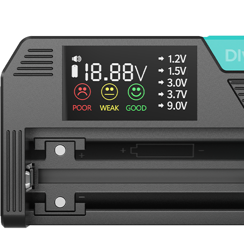 supporting voltage, health situation check for 8 types of primary and rechargeable batteries