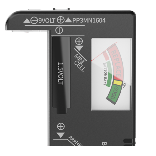 supporting 3 types of 1.5V and 9V primary alkaine batteries